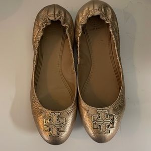 Tory Burch rose gold flats
